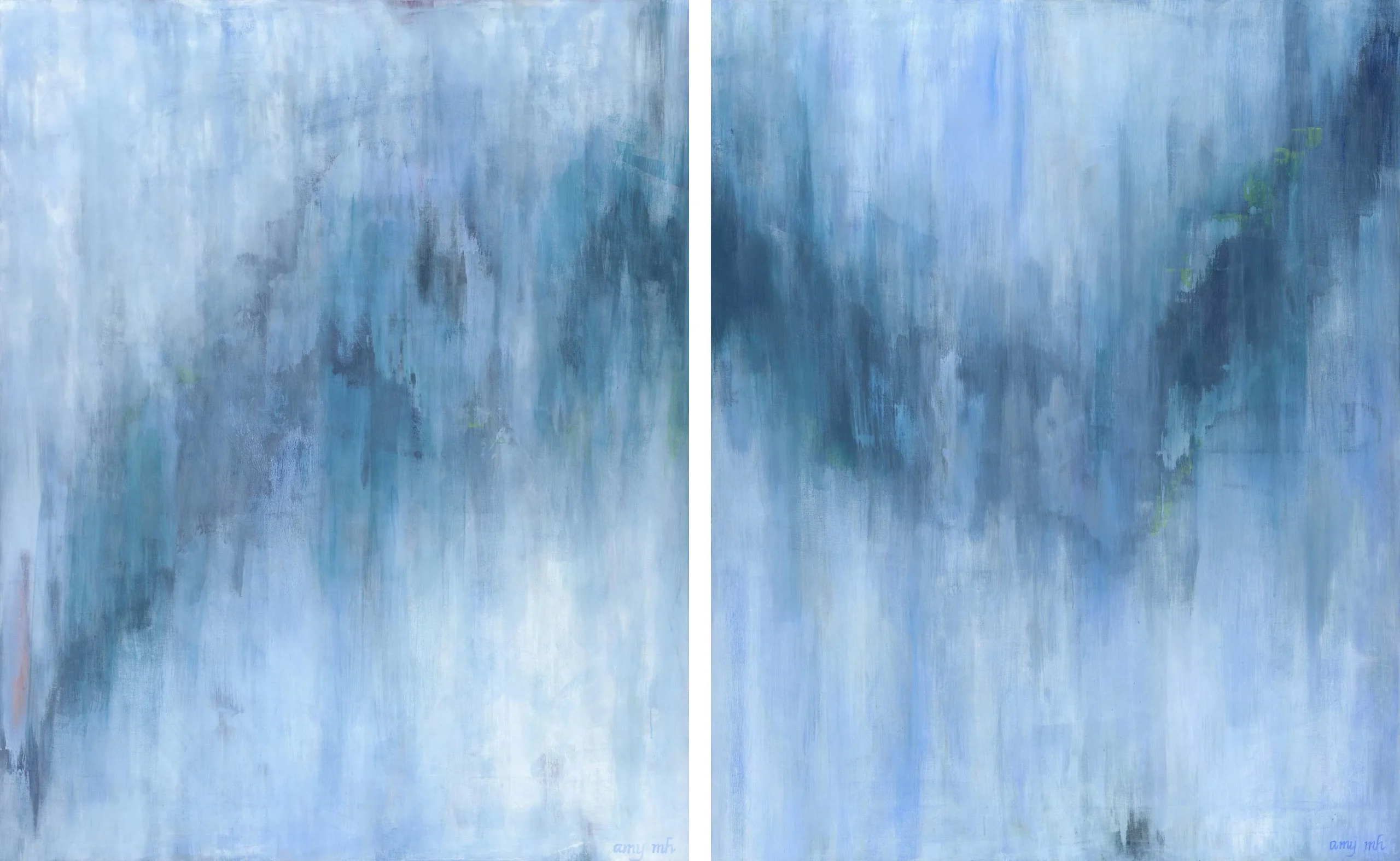 Decibel Sound & Decibel Wave 60 x 48 (each) abstracts 2019 Naples Florida Art Gallery