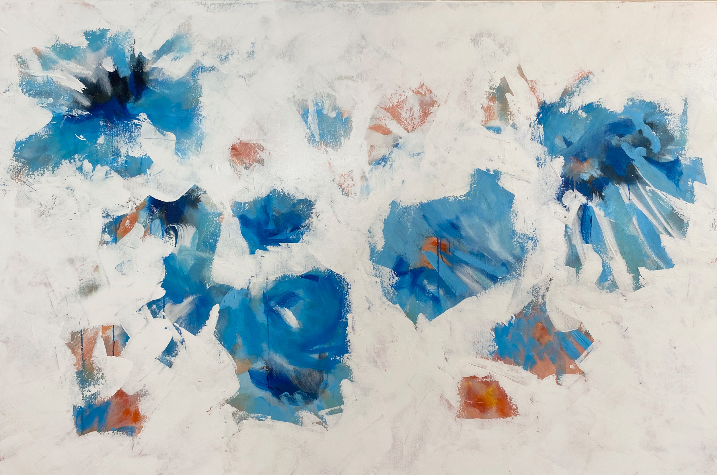 Blink of an Eye 48 x 72 abstract florals 2021 Naples Florida Art Gallery