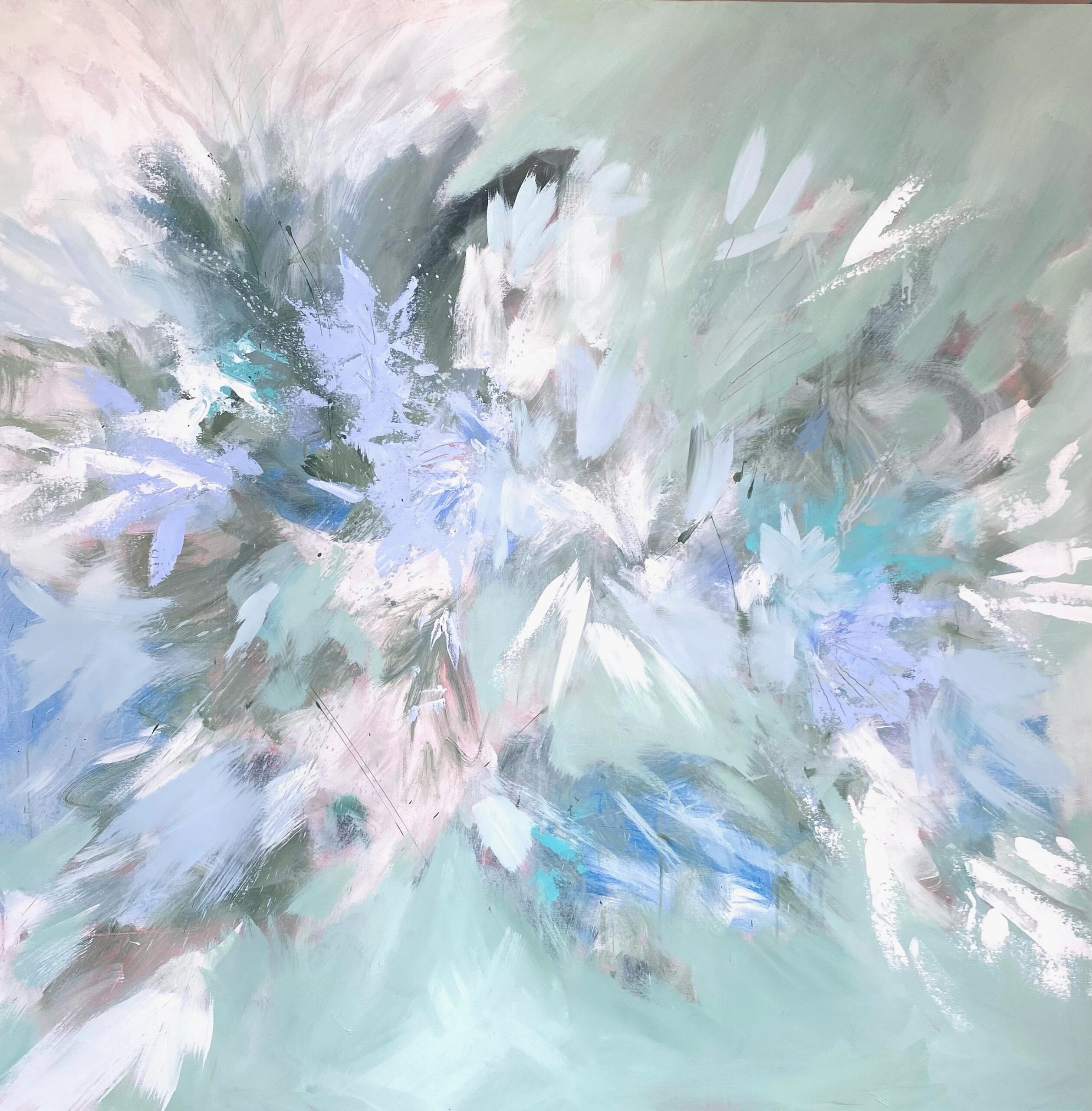 Carousel 48 x 48 abstract florals 2021 Naples Florida Art Gallery