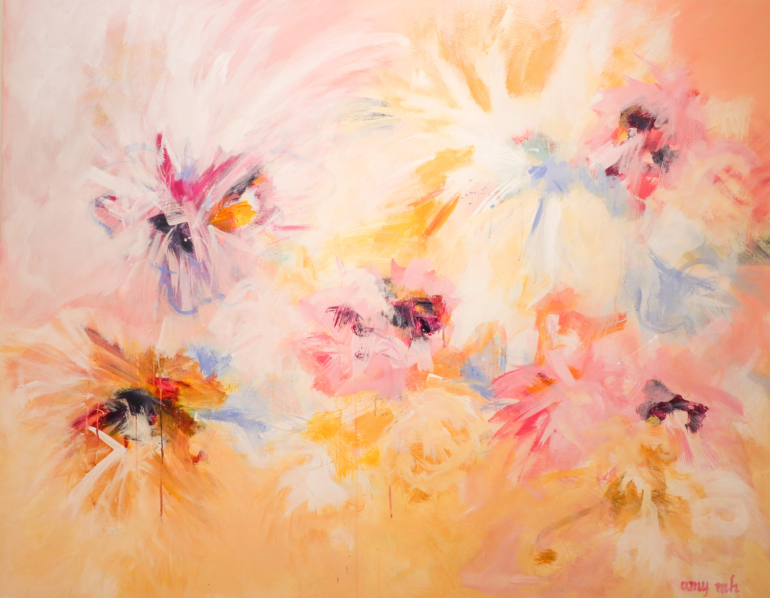 Fireworks 48 x 60 abstract florals 2021 Naples Florida Art Gallery