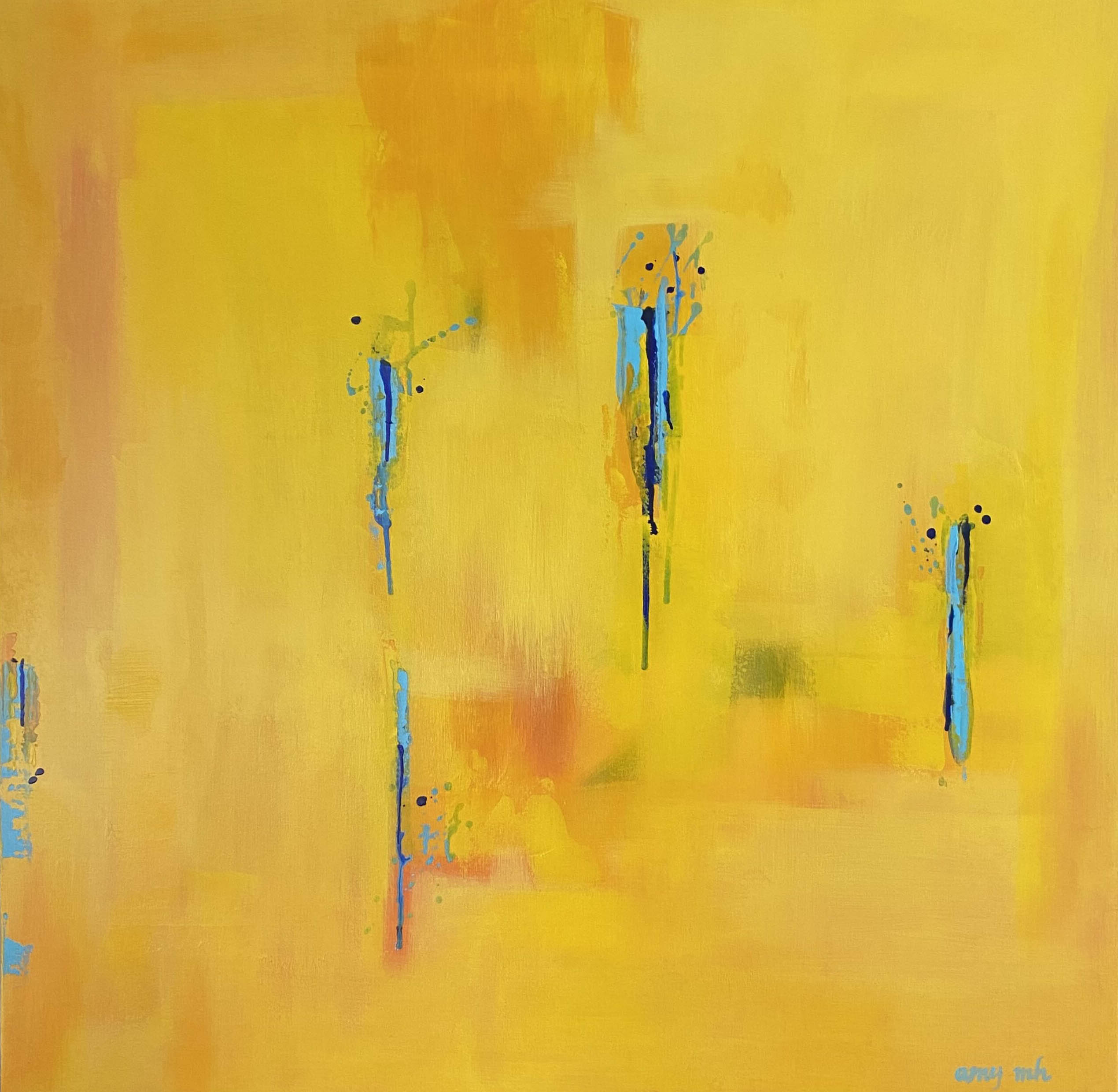 Parachutes 48 x 48 abstracts 2022 Naples Florida Art Gallery