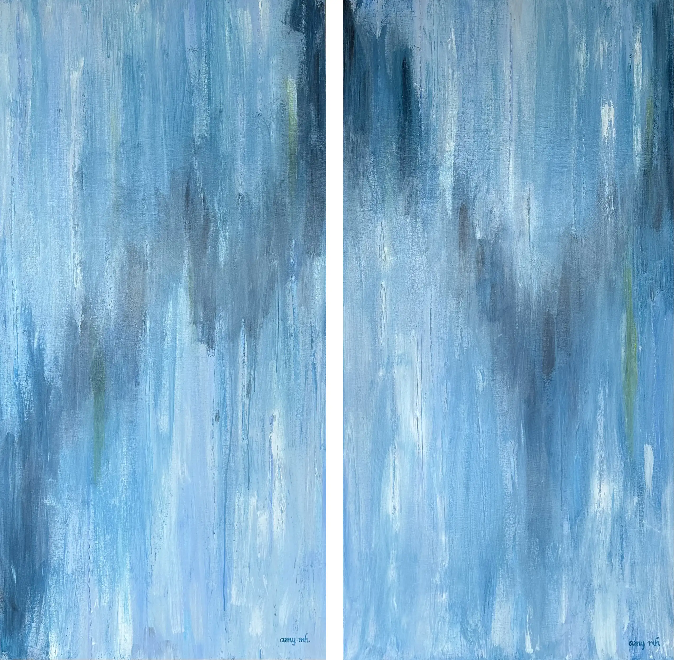 Decibel  Sound II & Decibel Wave II 60 x 30 (each) abstracts 2023 Naples Florida Art Gallery