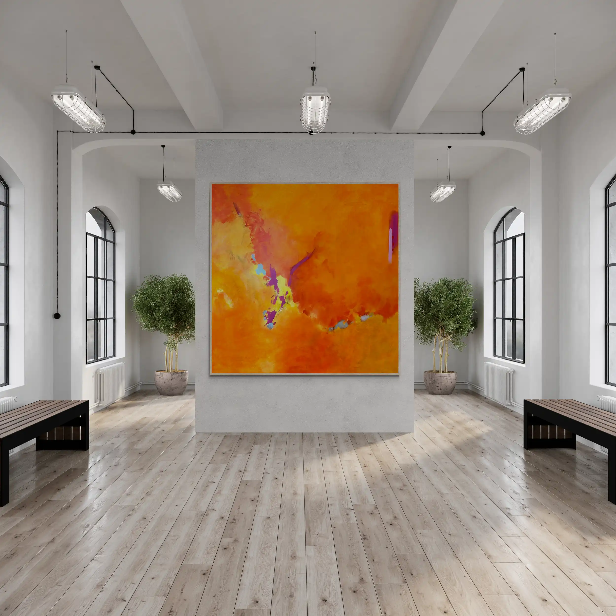 Smoldering 72 x 72 Naples abstracts Art Gallery industrial style studio feature wall