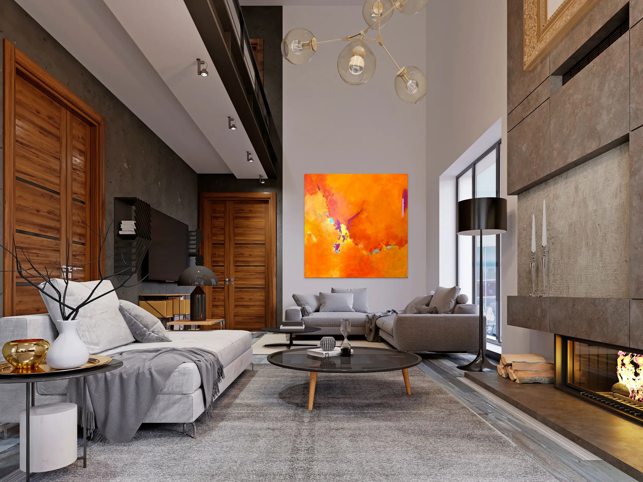 Smoldering 72 x 72 Naples abstracts Art Gallery 