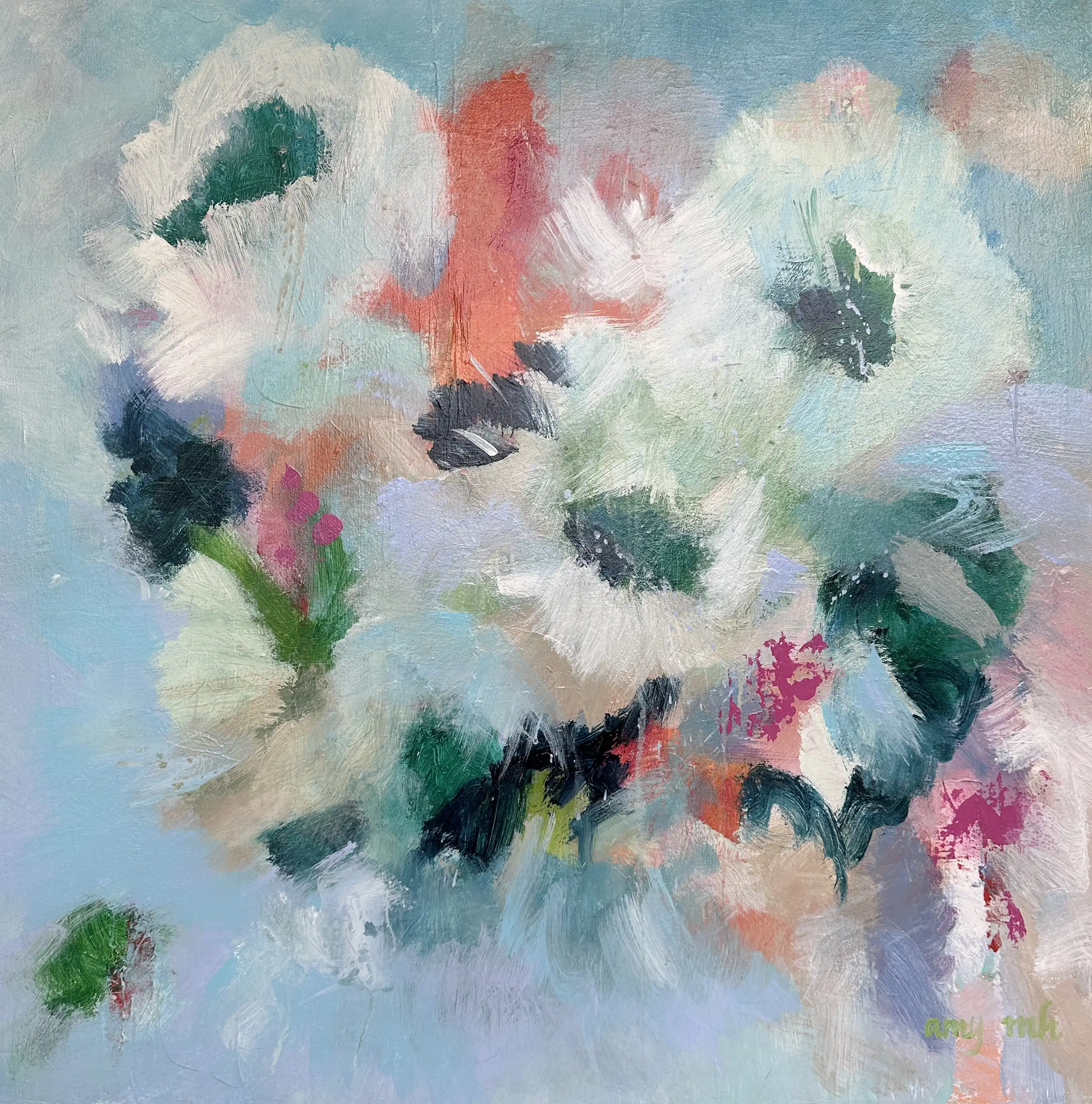 Cashmere 30 x 30 abstract florals 2024 Naples Florida Art Gallery