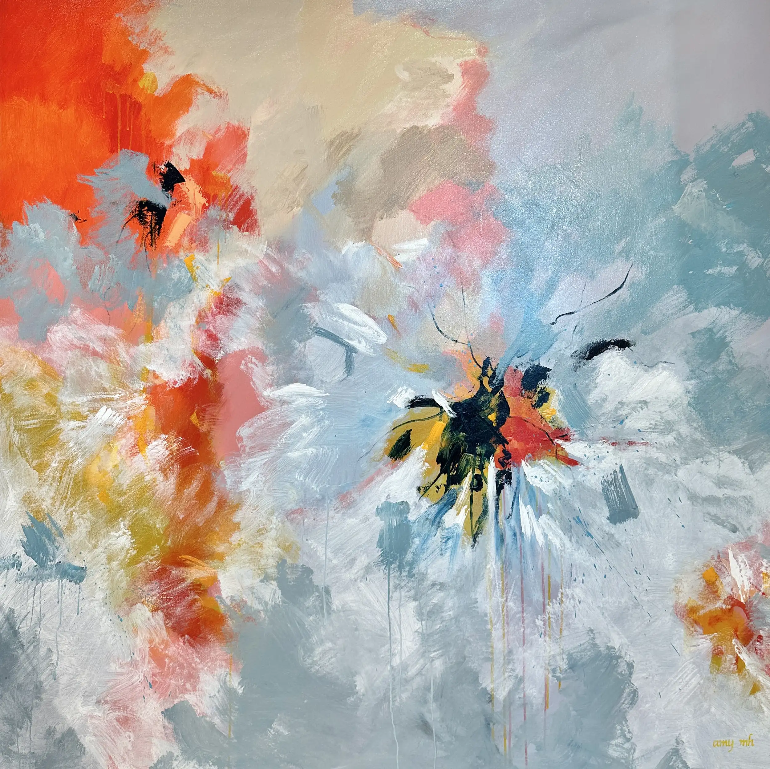 Devotion 60 x 60 Naples abstracts Acrylic artwork Amy Moglia Heuerman