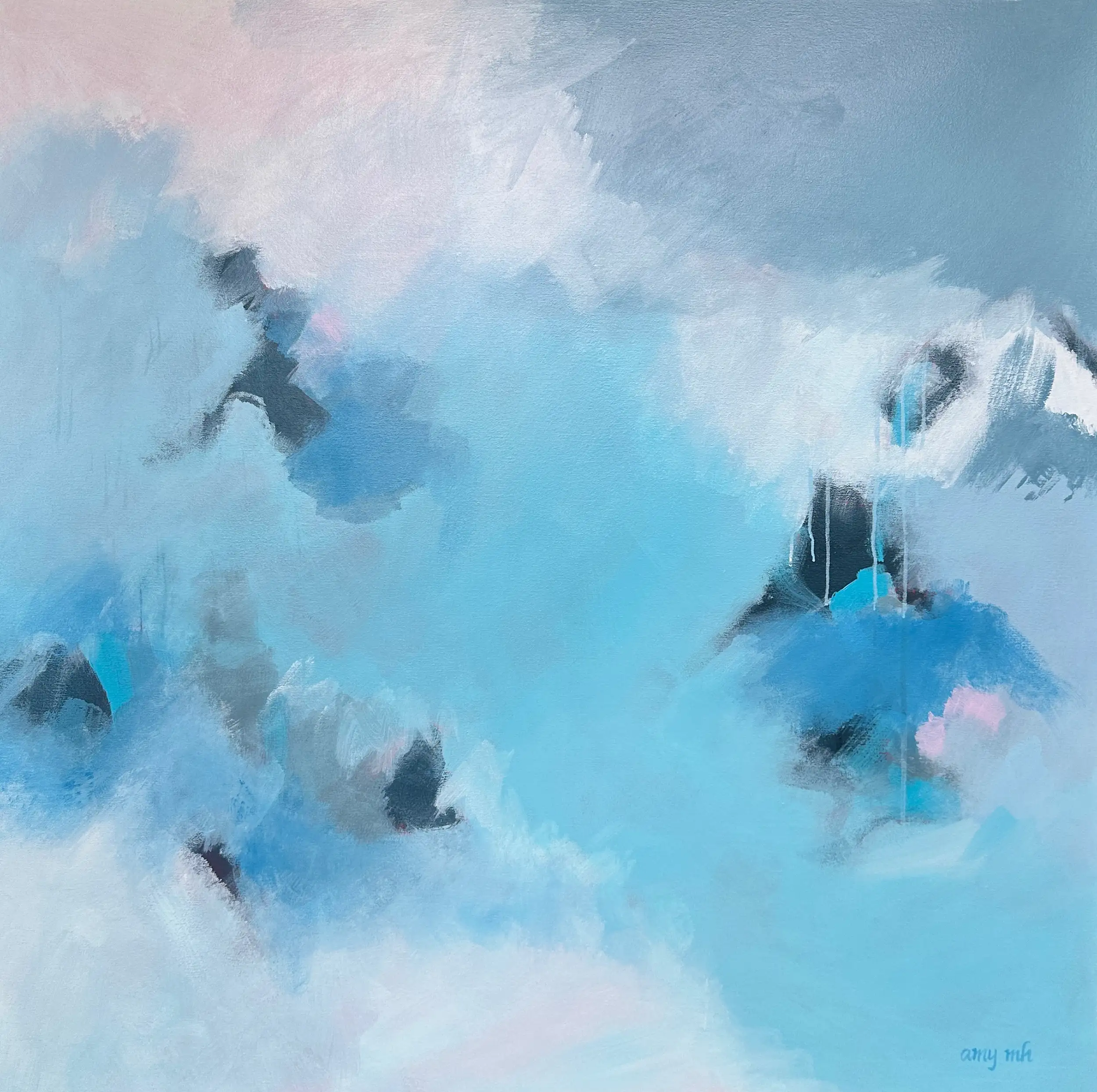 Silver Linings 48 x 48 Naples abstracts Contemporary art Amy Moglia Heuerman Silver Linings 48x48 Acrylic on canvas