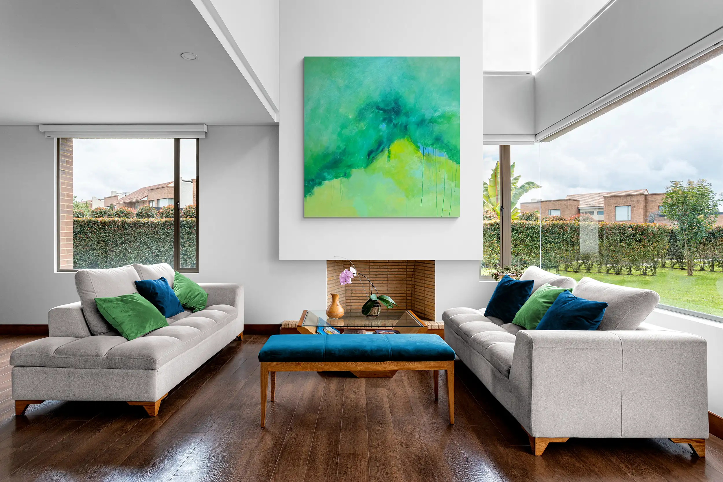 Naples Art comfy living room with garden views painting 
