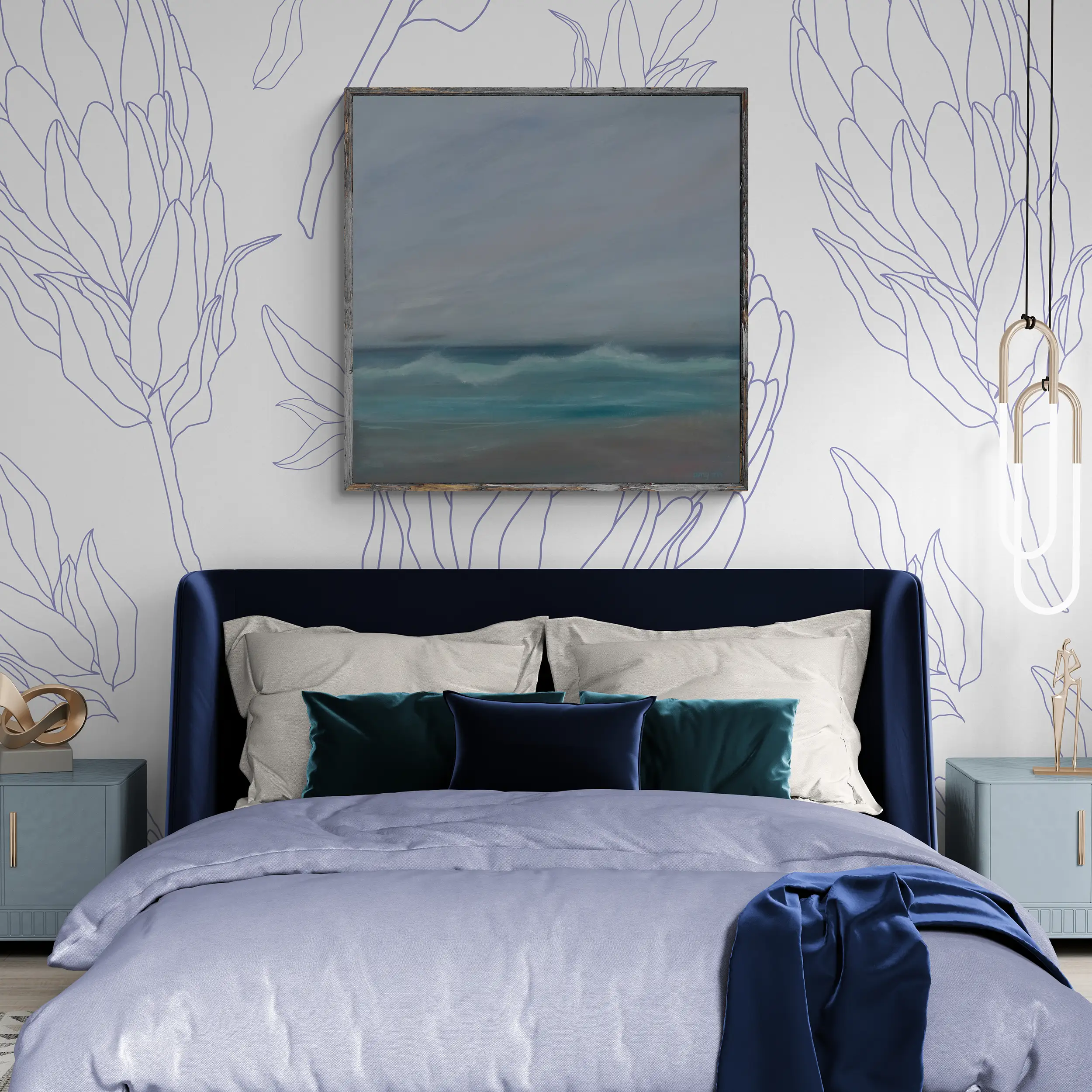 Wavesong 36x36 stylish-bedroom-with-fancy-lights Naples Art Gallery