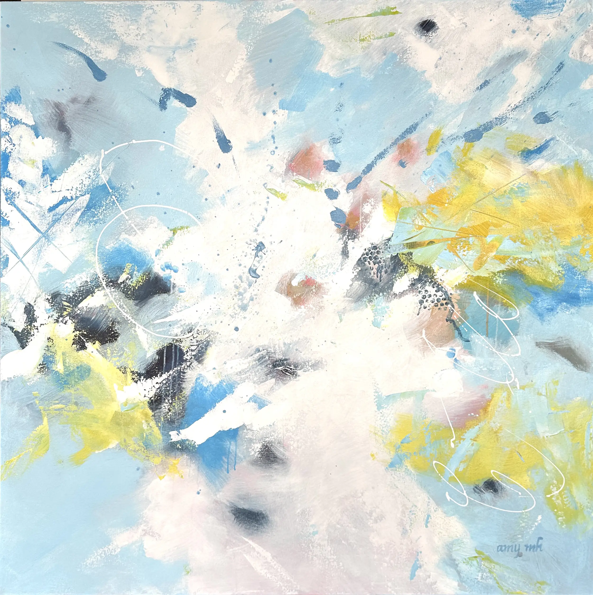 Naples Abstract Art Galleries, Bird Song Painting Amy Moglia Heuerman