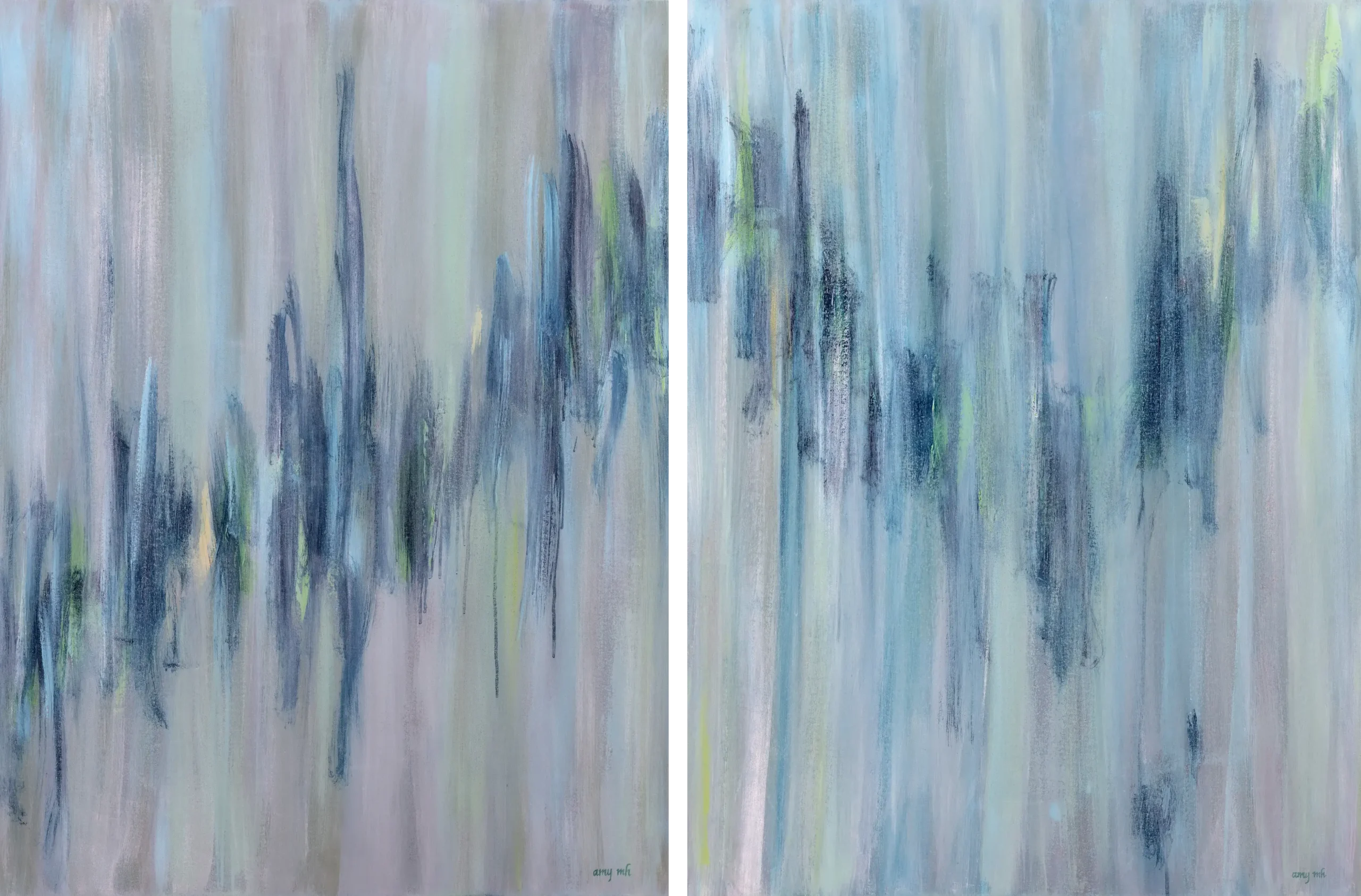 Decibel Wave & Decibel Sound 48 x 36 (each) abstracts 2025 Naples Florida Art Gallery