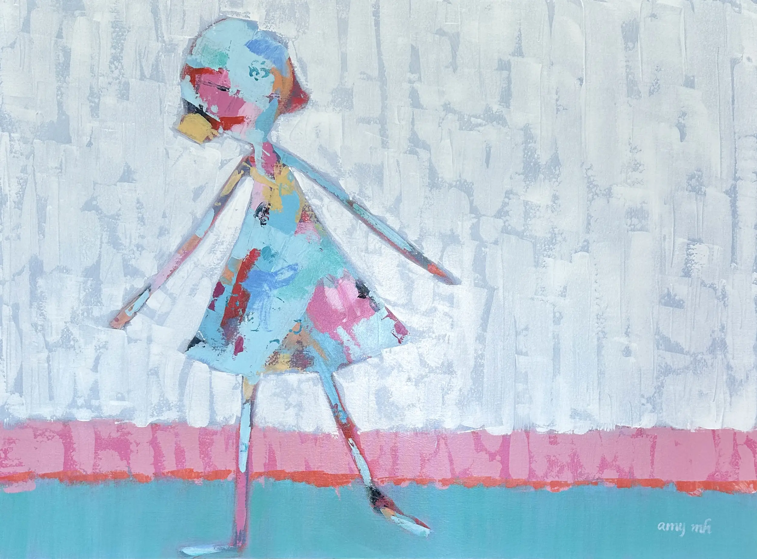 Paper Angel 36 x 48 the girls 2025 Naples Florida Art Gallery