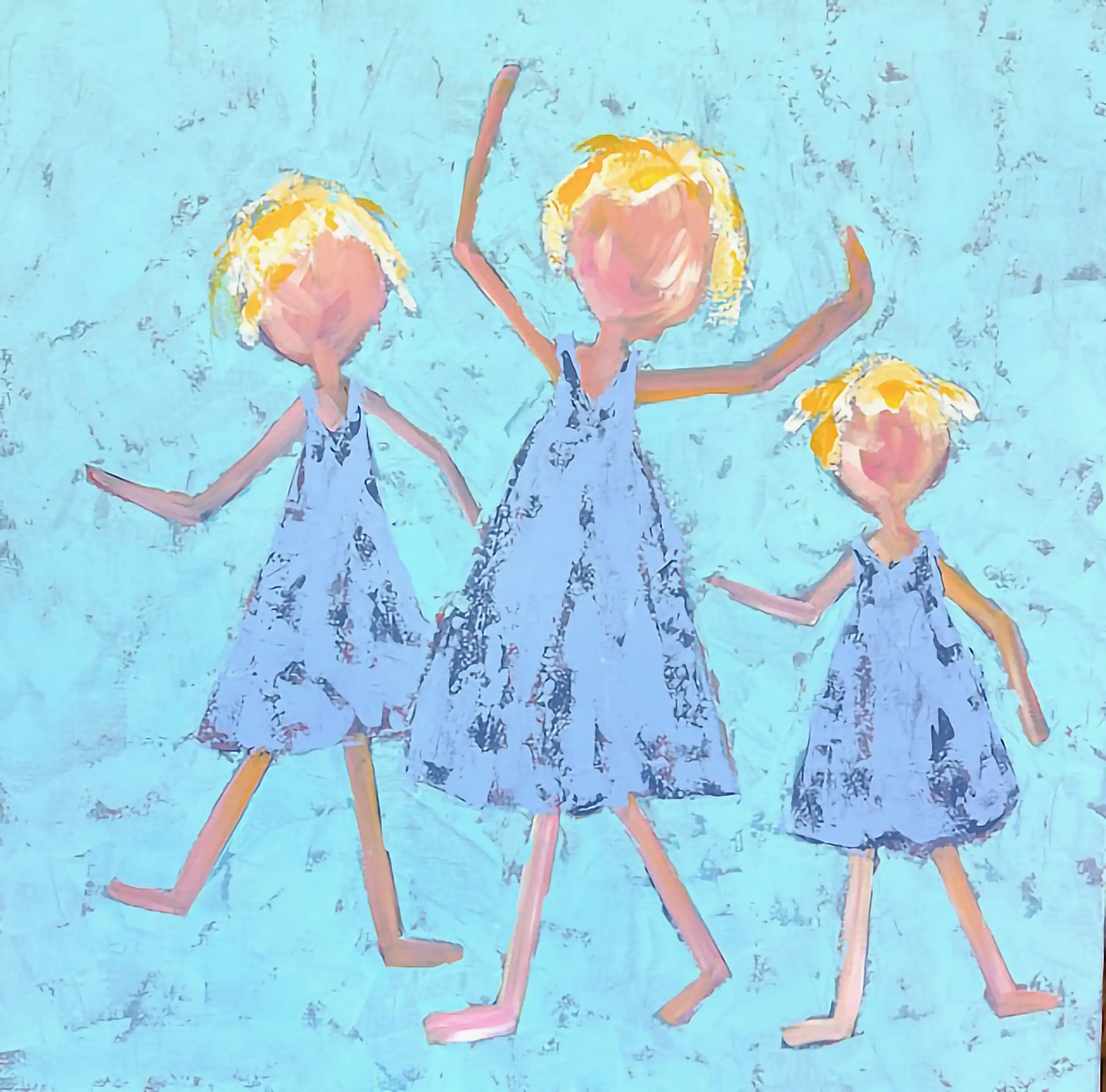 Three Girls 36 x 36 the girls 2025 Naples Florida Art Gallery