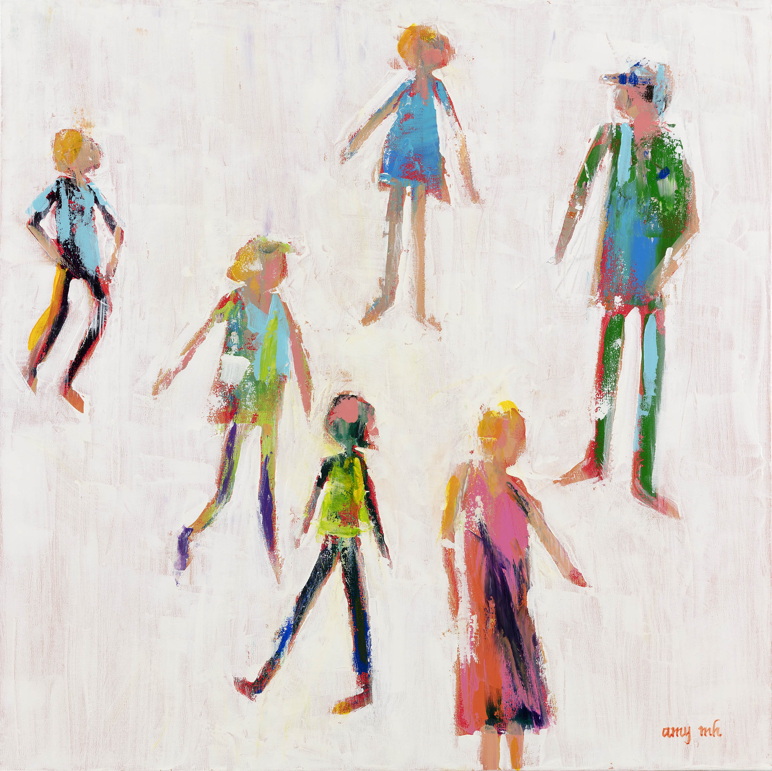Alley Cats (framed) 30 x 30 the girls 2024 Naples Florida Art Gallery