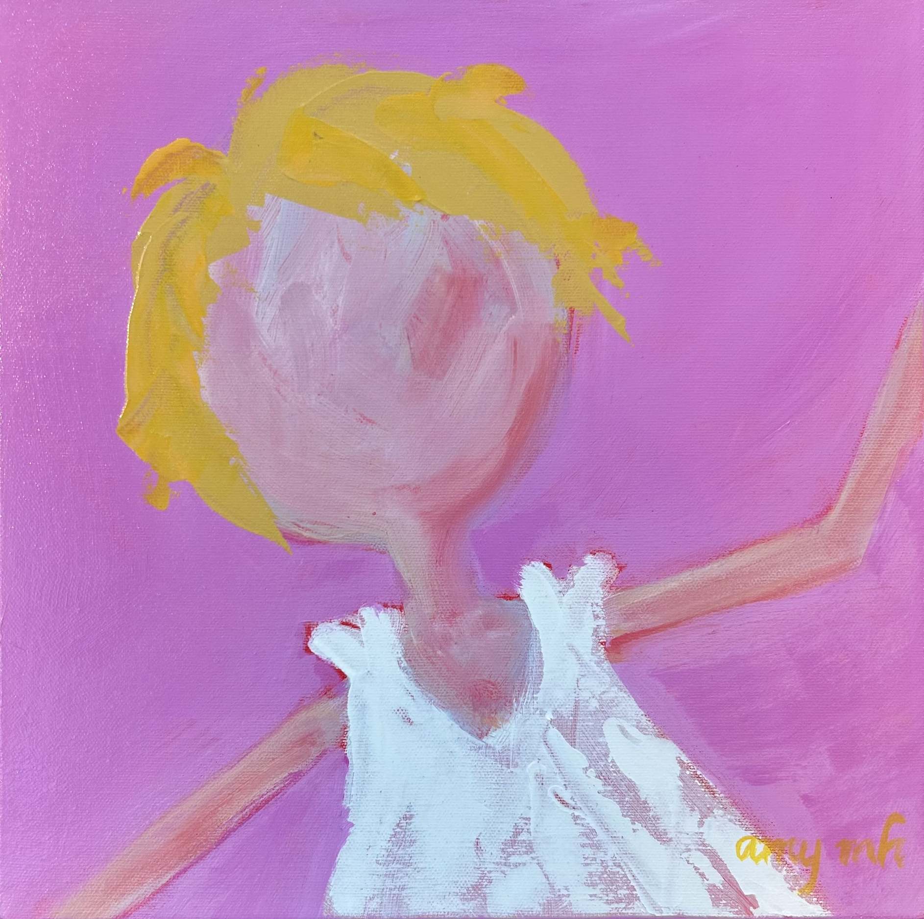 Bubble Gum (framed) 12 x 12 the girls 2025 Naples Florida Art Gallery