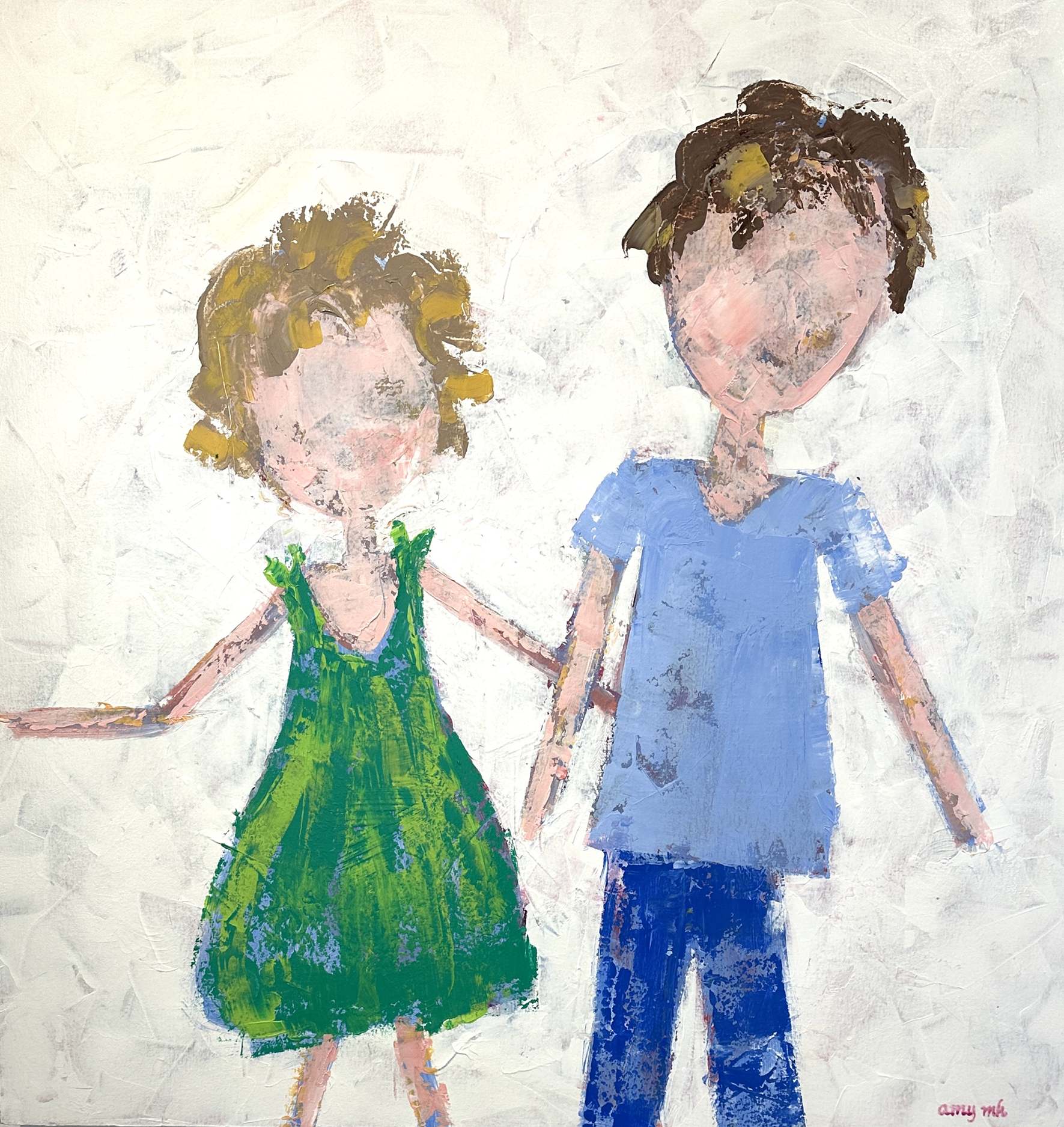 Me and You 36 x 36 the girls 2025 Naples Florida Art Gallery
