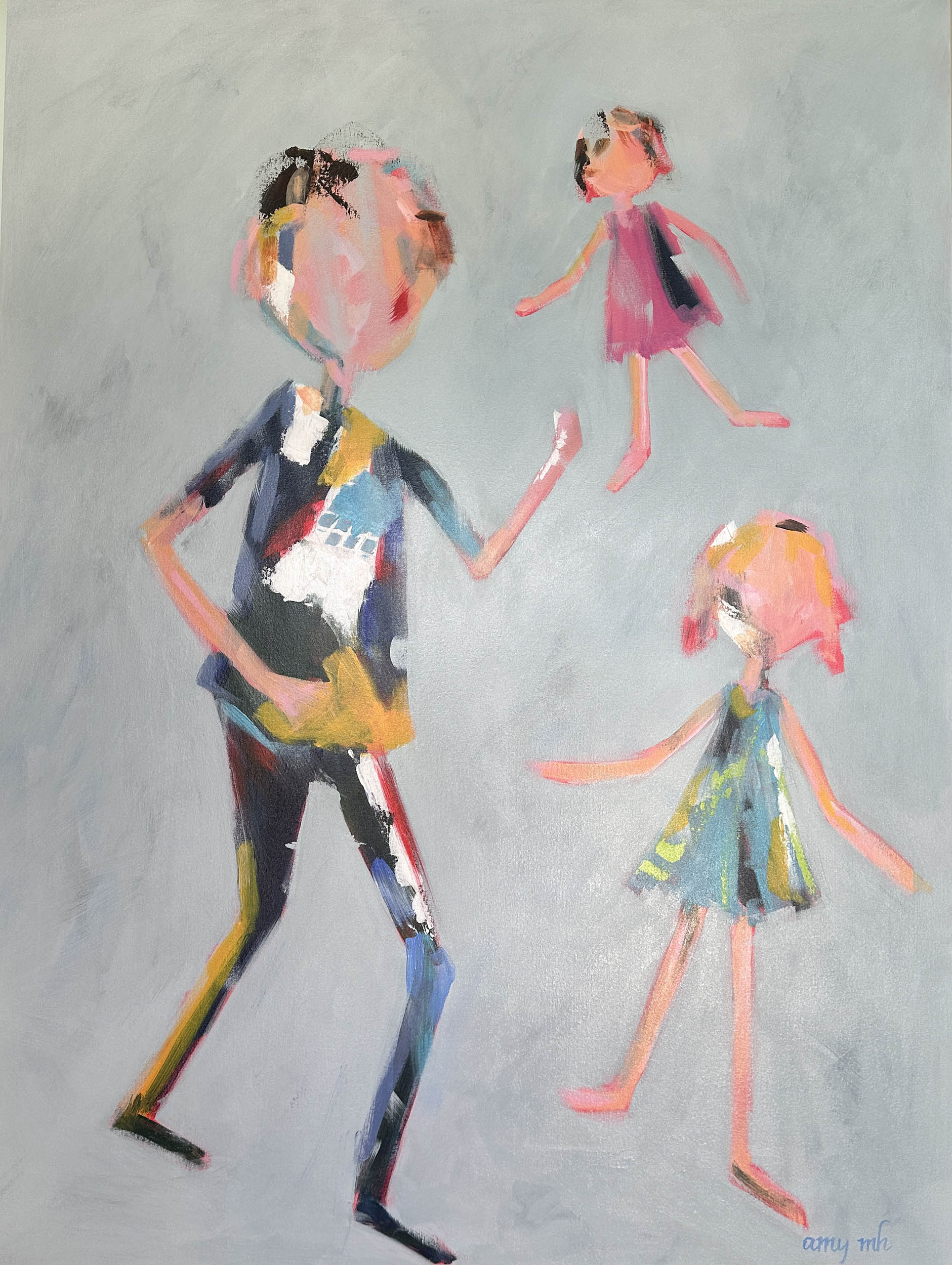 Air Guitar 48 x 36 the girls 2025 Naples Florida Art Gallery