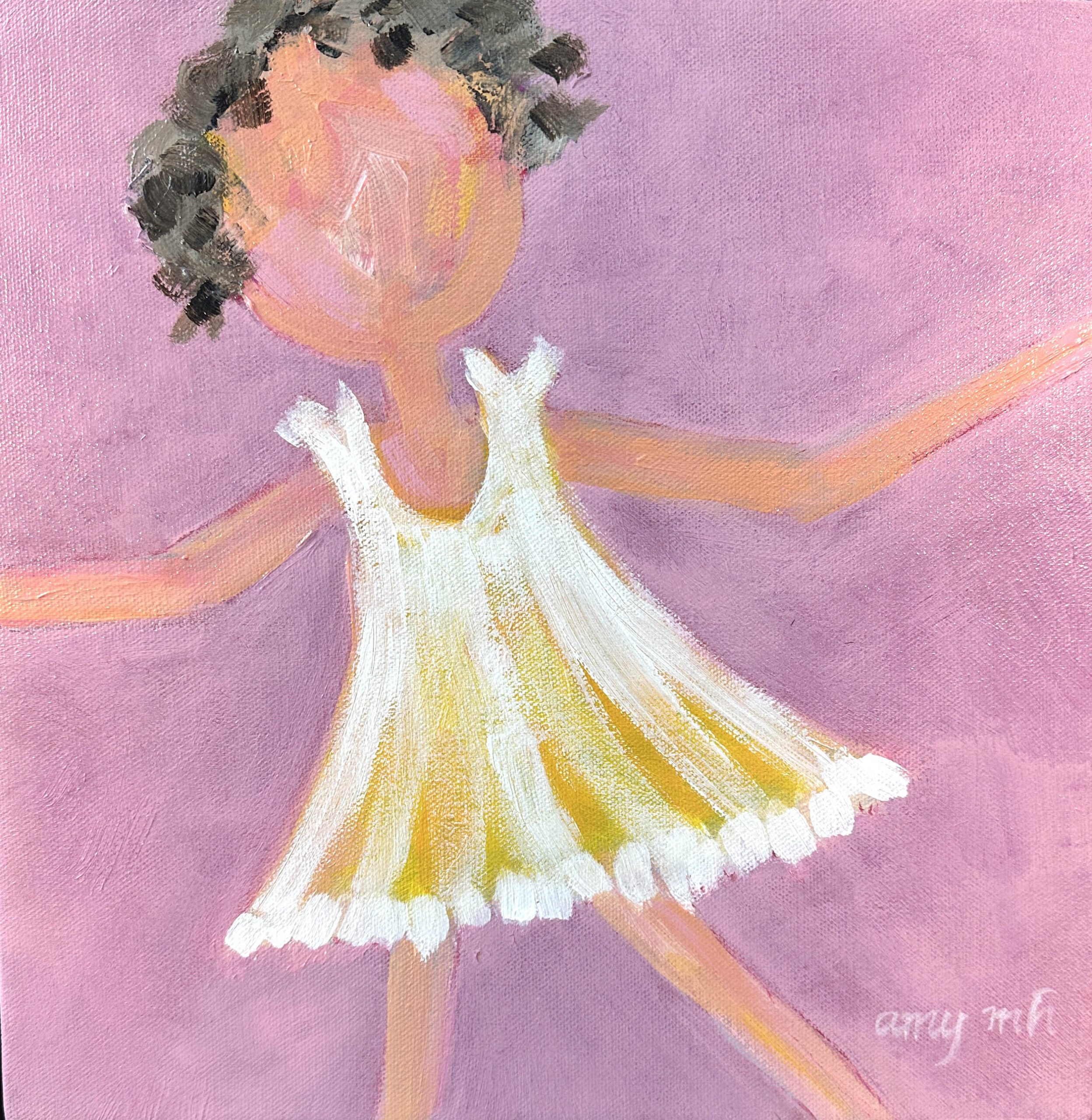 Dandelion (framed) 12 x 12 the girls 2025 Naples Florida Art Gallery