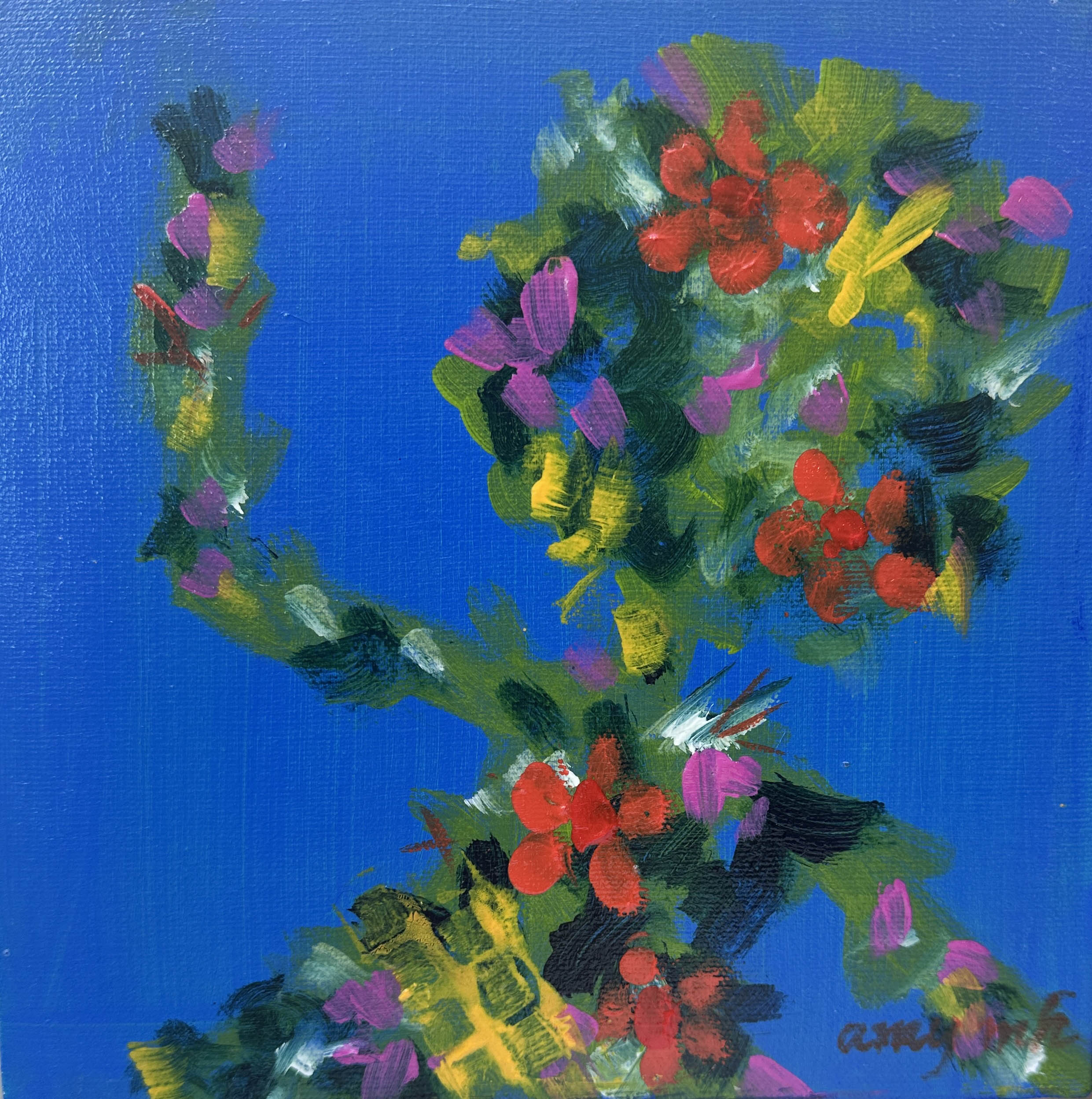 Fanfare (framed) 8 x 8 the girls 2025 Naples Florida Art Gallery