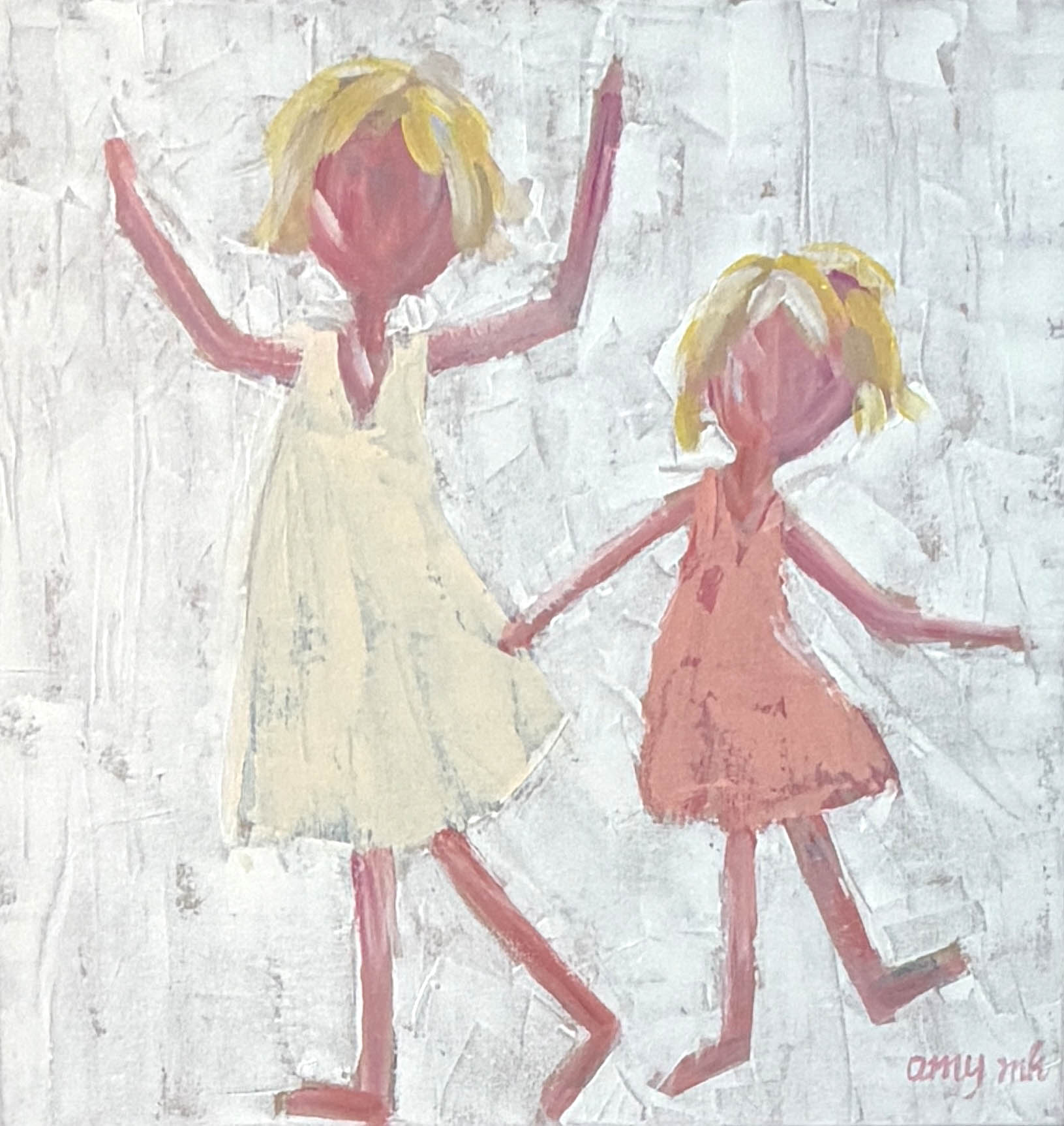 Peaches and Cream (Framed) 24x24 the girls 2026 Naples Florida Art Gallery