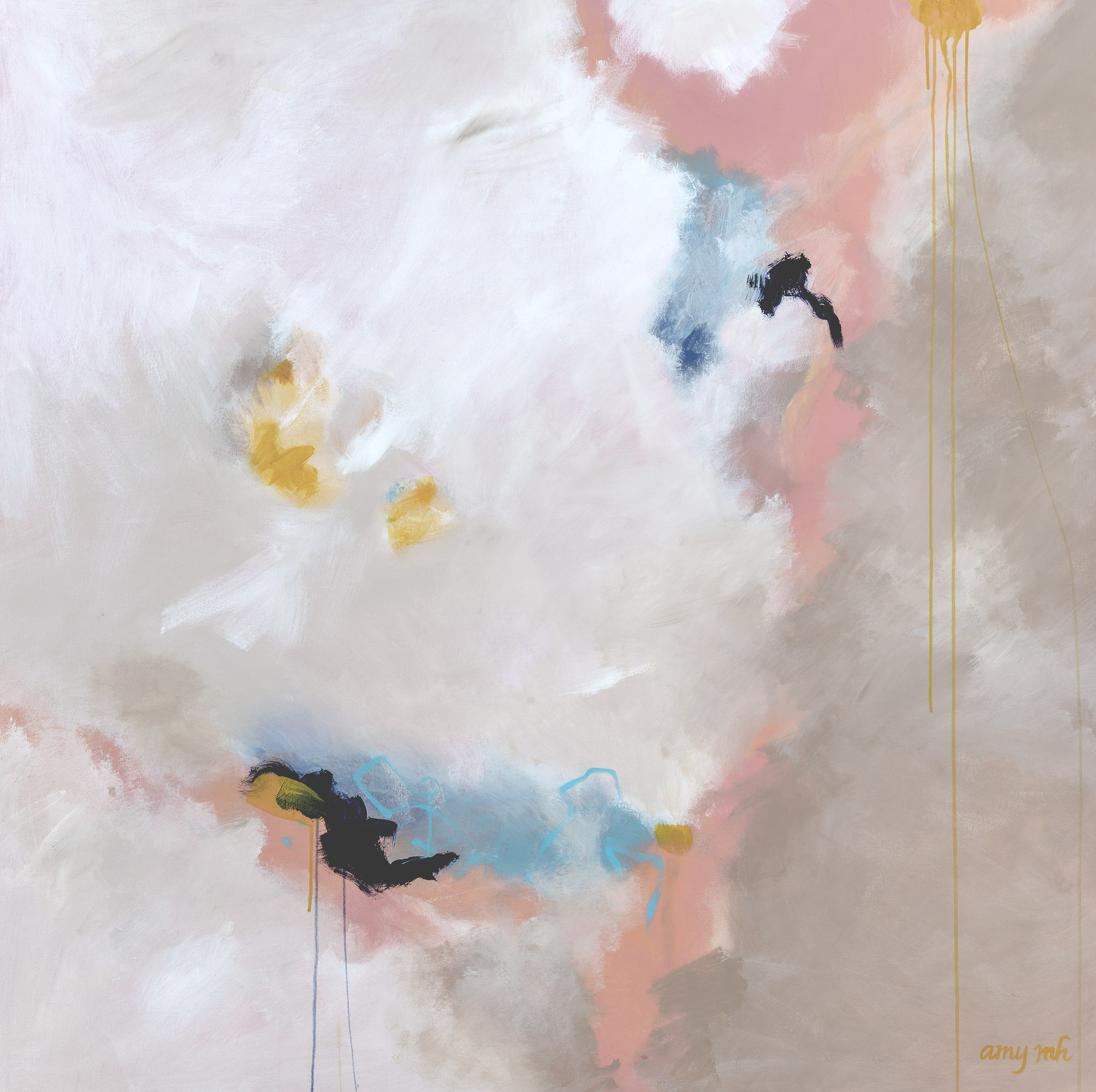Poured Cream 60x60 abstracts 2025 Naples Florida Art Gallery